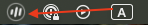 The AudioRoute tray icon in the macOS menu bar — a small audio-routing glyph next to the system status icons